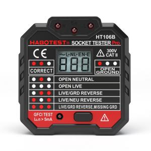 High Accuracy Plug Socket Tester 90V ~ 230V Measuring Range Black Color
