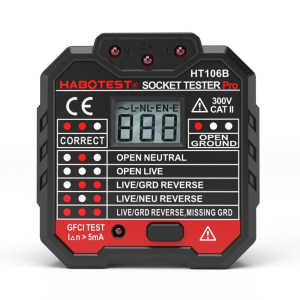 Quality High Accuracy Plug Socket Tester 90V ~ 230V Measuring Range Black Color for sale