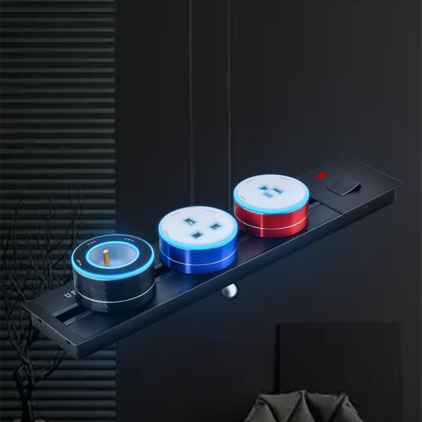 Mounted in table wall switch removable power and data outlet power rack socket