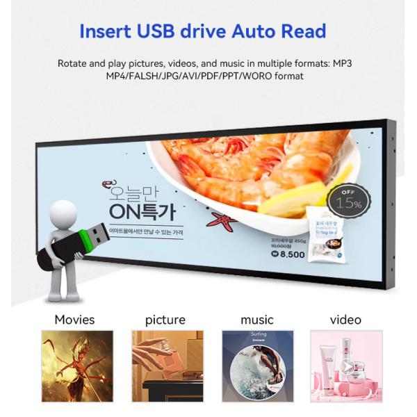 4K Android Stretched LCD Display Ultra Wide Store Advertising Retail Shore 38.5''