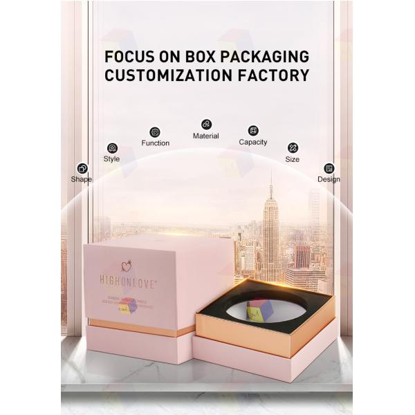 Eco Friendly Rigid Paper Candle Gift Box Packaging With Lid And Foam Insert