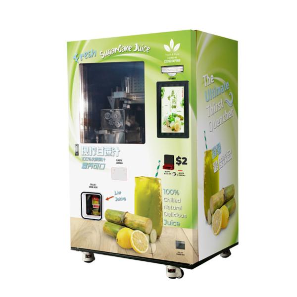 Quality Micron freshly juice vending machine for sugarcane vending machine with cash coin payments system in the street for sale