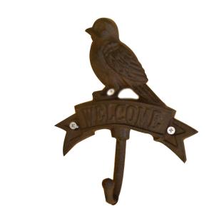 China Antique Wall Mount Bird shape Black Iron Coat Hooks wholesale