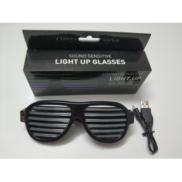 New Style Voice-Activated LED glasses Sound activated shutter led flashing glasses with USB charger led sunglasses