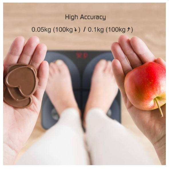 4 High Precision Sensors Smart Body Composition Scale 5mm Tempered Safety Glass
