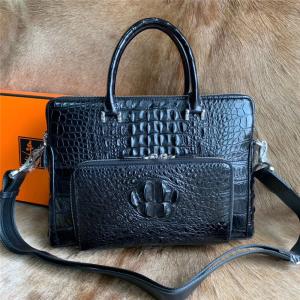 China Exotic Real Crocodile Skin Businessmen Briefcase Working Handbag Genuine Alligator Leather Male Large Top-handle Bag wholesale
