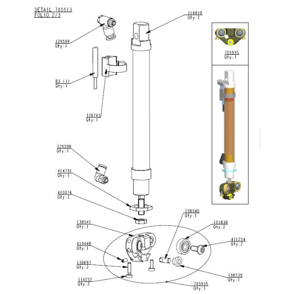 705935 Bronze Pebble Sharpener Presserfoot Suitable For Vector Cutter Q80 Q50
