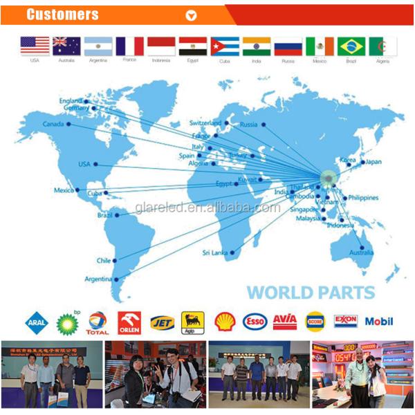 Petrol Station Led Gas Display Sign With 6-72inch Panel Size And 150W Resolution