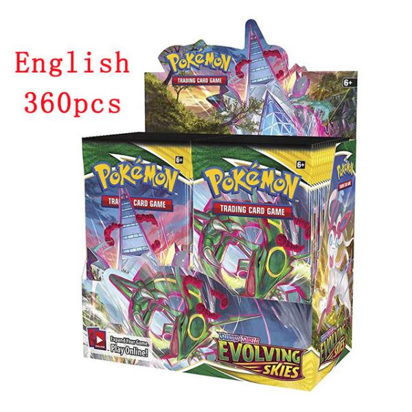 English Version 360pcs/box Pokemoned Cards Booster Box With Customizable Card Back Design