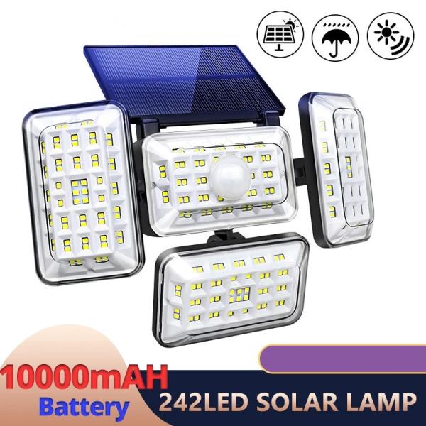 Quality 48.4W 6500K Solar Motion Sensor Wall Light 1200lm Solar LED Spotlight for sale