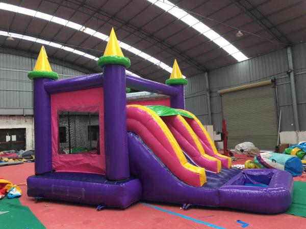 Quality Industrial Inflatable Slide And Bounce House Durable Double Zippers for sale