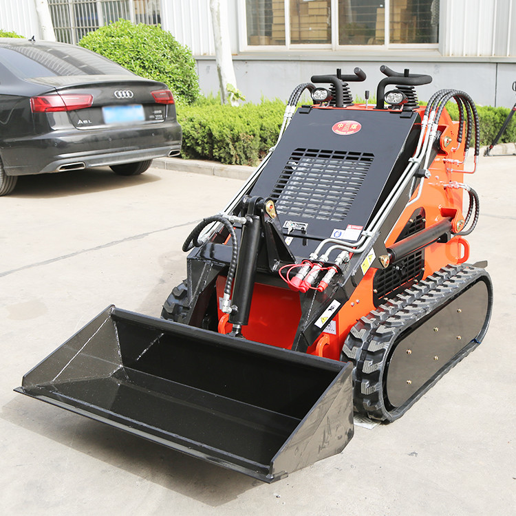 ZHONGMEI Electric Start Small Skid Steer Diesel Loader With Bucket Different Attachment Skidsteer Bagger