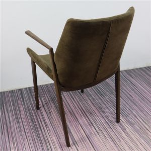 China Luxury Metal Wood Frame Kitchen PU Painted Dining Chair wholesale