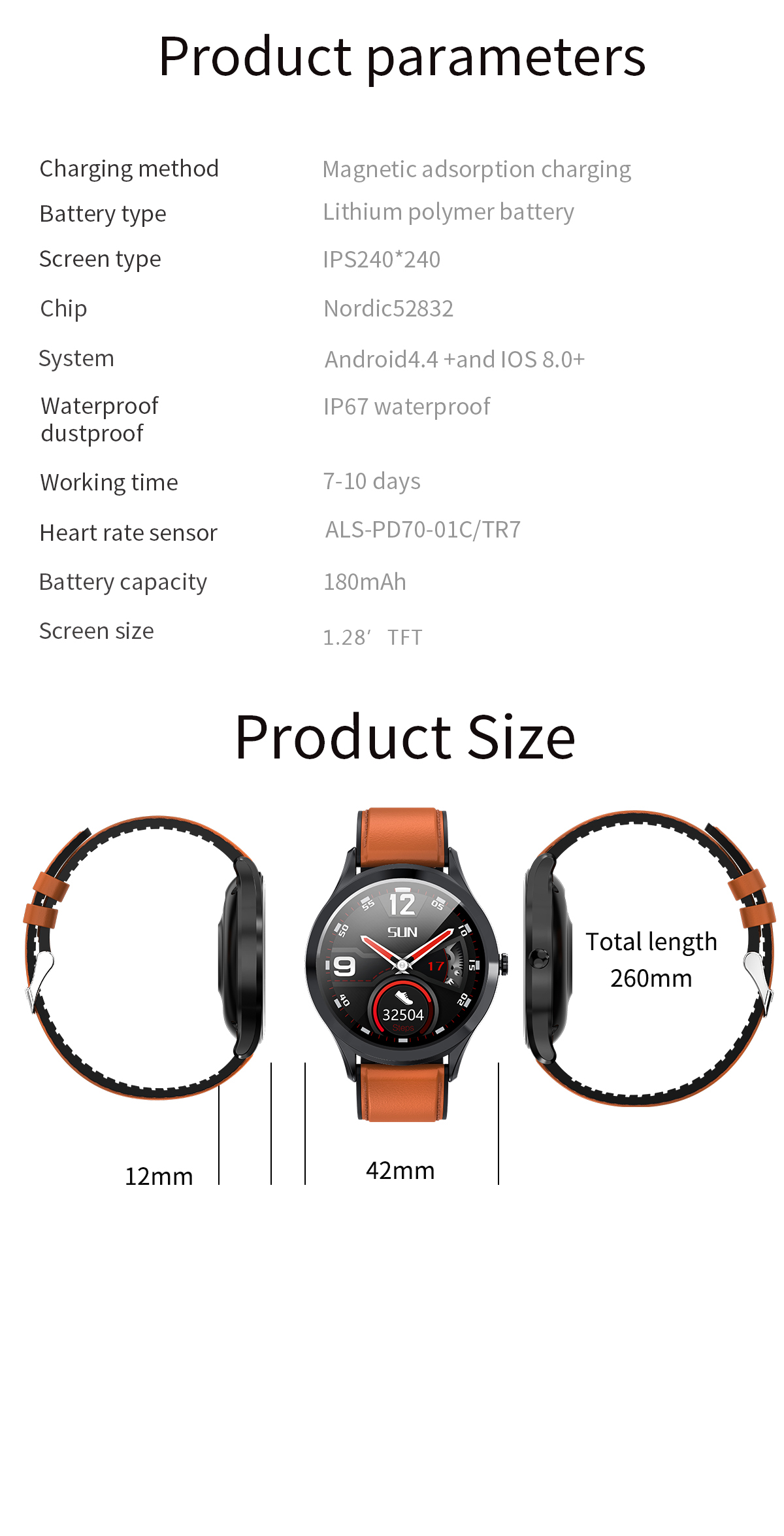 Bracelet Health Exercise Android Waterproof IP67 Automatic Smart Watch