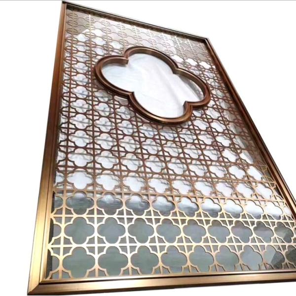 Metal Panel Screen Design Decorative Gold Room Divider