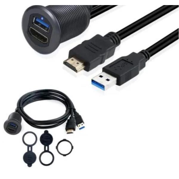 ODM Cable Wire Harnesses Two USB Extension Cable Automotive Dash Mount