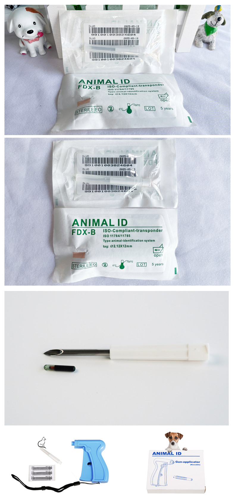 2.12*12mm ISO Transponder Microchip ISO11784 / 5 FDX - B International Standard Injectable Transponders