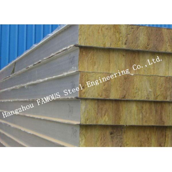 Fast Construction Easy Installation Rock Wool Sandwich Panels Water Proof Wall Systems