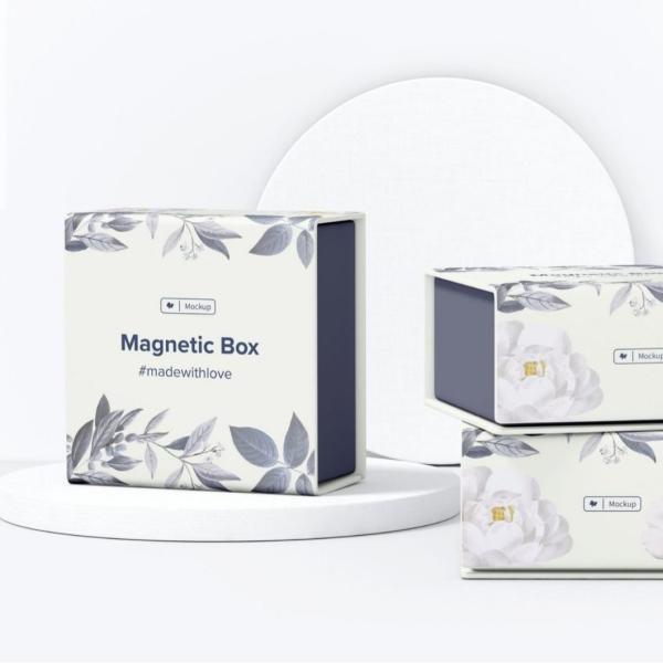 Two Sided Magnetic Gift Box Hot Stamping Custom Jewelry Perfume Flip Top Gift Box