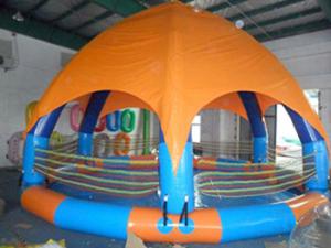 China Family Size Kids Inflatable Pools With Tent Cover on sale