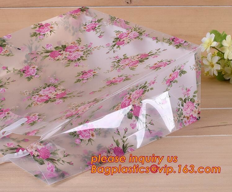 Promotional customized high quality soft loop plastic cloth bag,manufacturer custom soft loop handle polyethylene PE pla