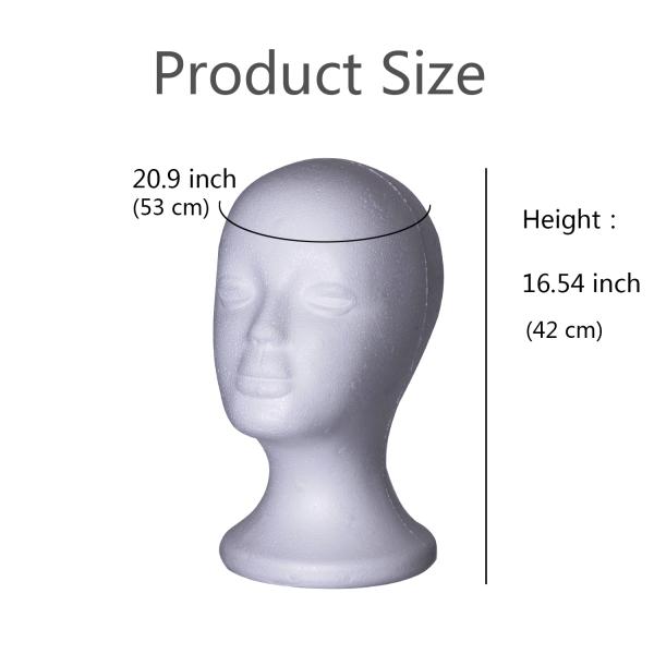 High Hardness Large Size Male Female Styrofoam Head With Makeup