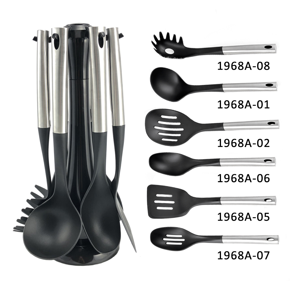 Silk Printing Logo Kitchen Gadgets 6 pcs Wooden Kitchen Utensils Set for Home Kitchen