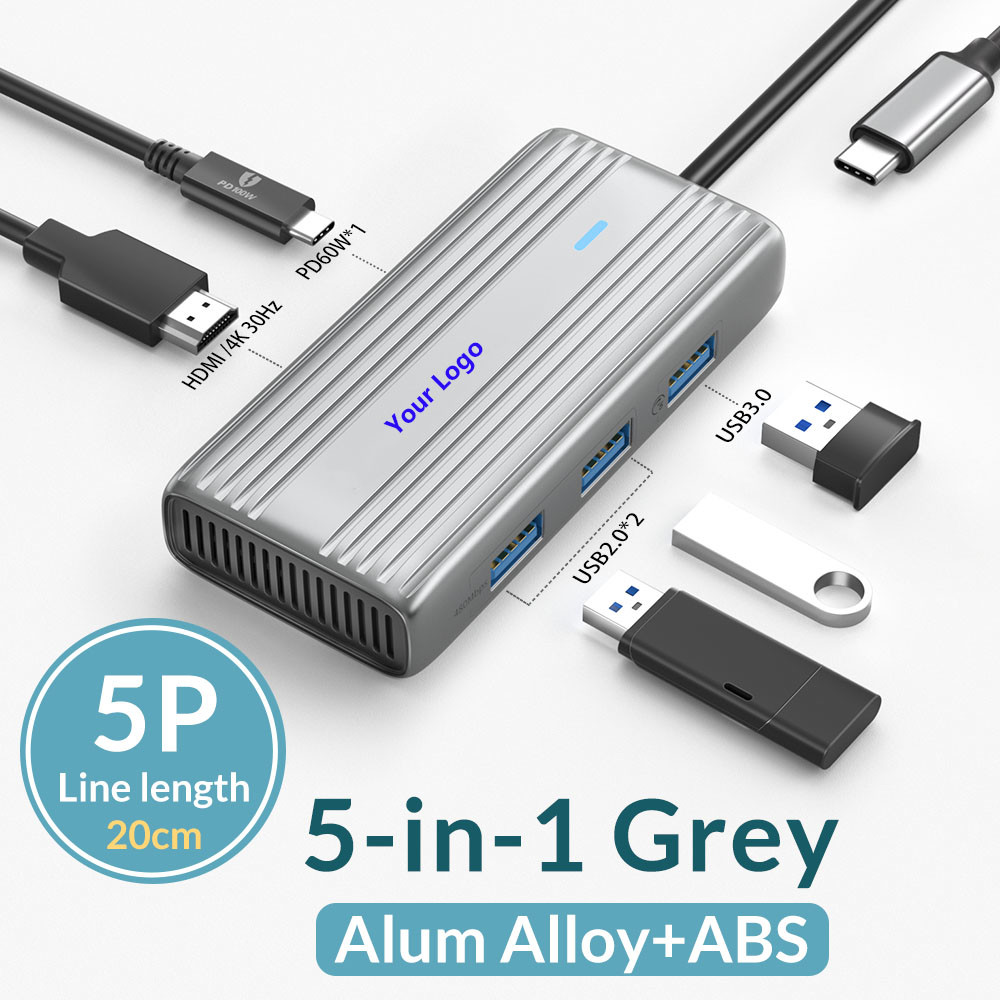 USB C Hub with 4K HDMI and High-Speed USB 3.0 Compatible for Windows Mac