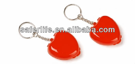 Heart shape first aid shield Promotional gift Cardiopulmonary CPR in heart shape plastic box