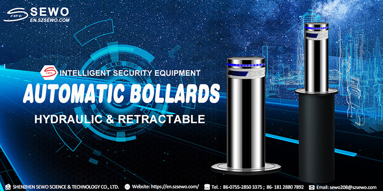 Automatic Electric Bollards Weatherproof Retractable Security Bollard with Remote Control Function