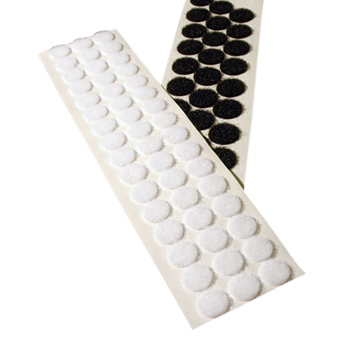 Versatile adhesive RTS 13MM diameter coins with 30% nylon 70% polyester hook and loop
