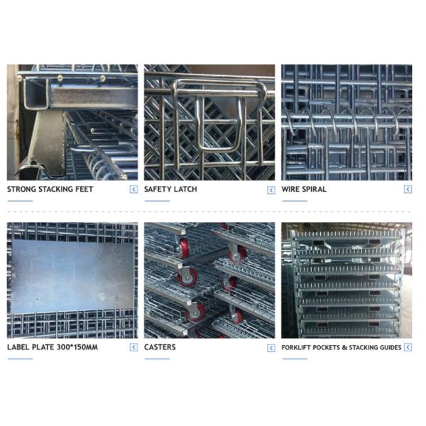 High Capacity Galvanized Foldiding Storage Wire Mesh Cages