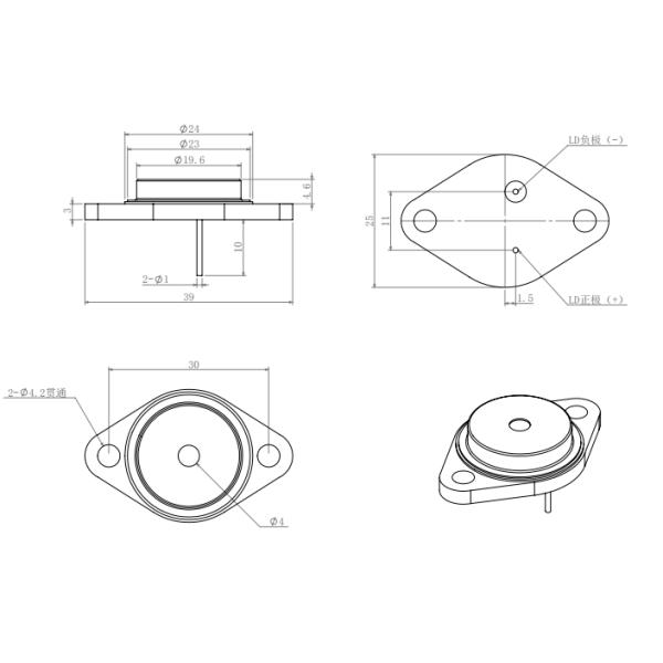 Single Emitter Multimode Laser Diode High Performance 500m Watt C Mount Packaged