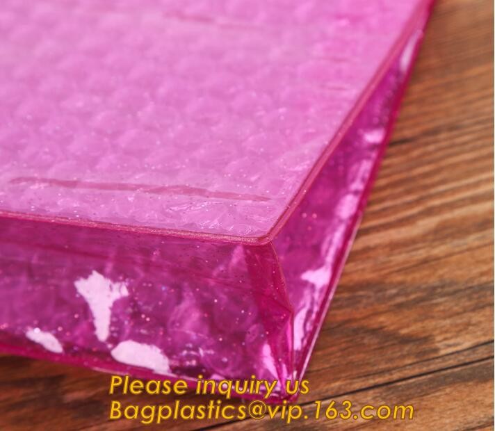 Cosmetic Slider Zip lockk Bubble Bags Bubble Slide Pouch,Zip lockk esd bubble bag bubble packaging wrap cosmetic pouch slide