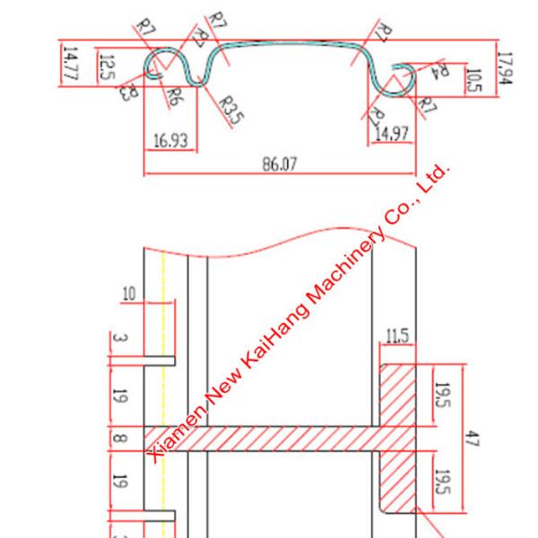 Durable Slat Roll Forming Machine , Steel Rolling Rolling Shutter Making Machine