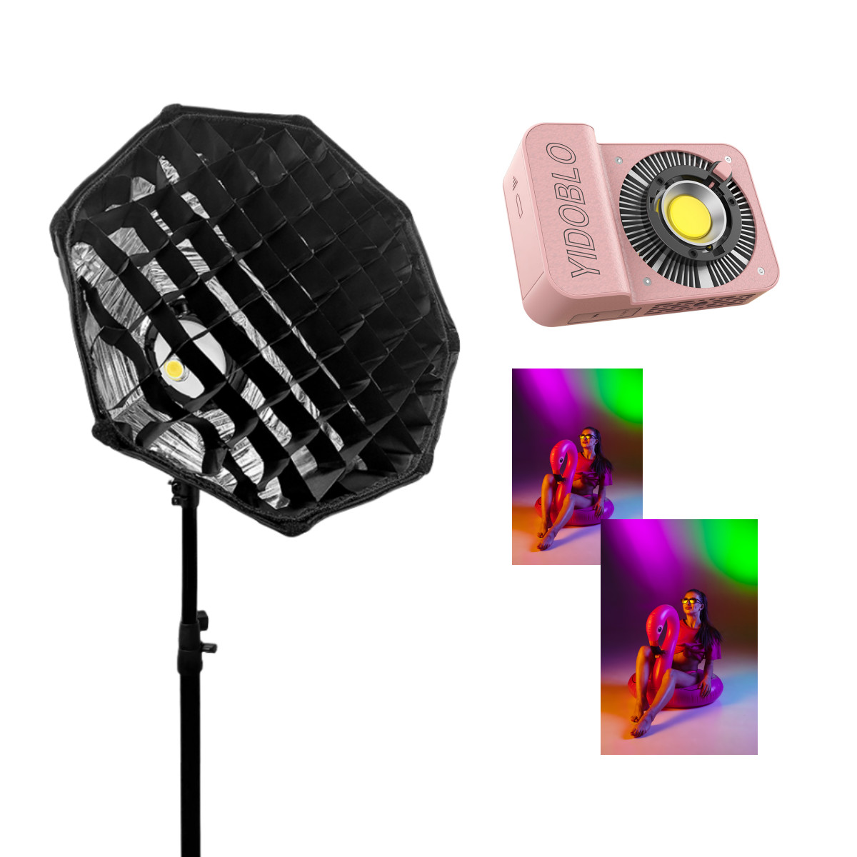 Yidoblo RGB ZC-60C 60w cob led camera light 6000lux 12 lighting effects Camera Studio Led Video Light COB