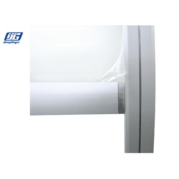 S Shape Vertical Poster Stand Silver Frame Aluminum Profile Square Iron Base