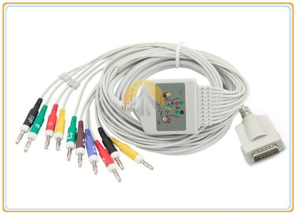 Quality Burdick Eclipse Quinton ECG Electrode Cable With Lead Wires DB 15 Pin Connector for sale