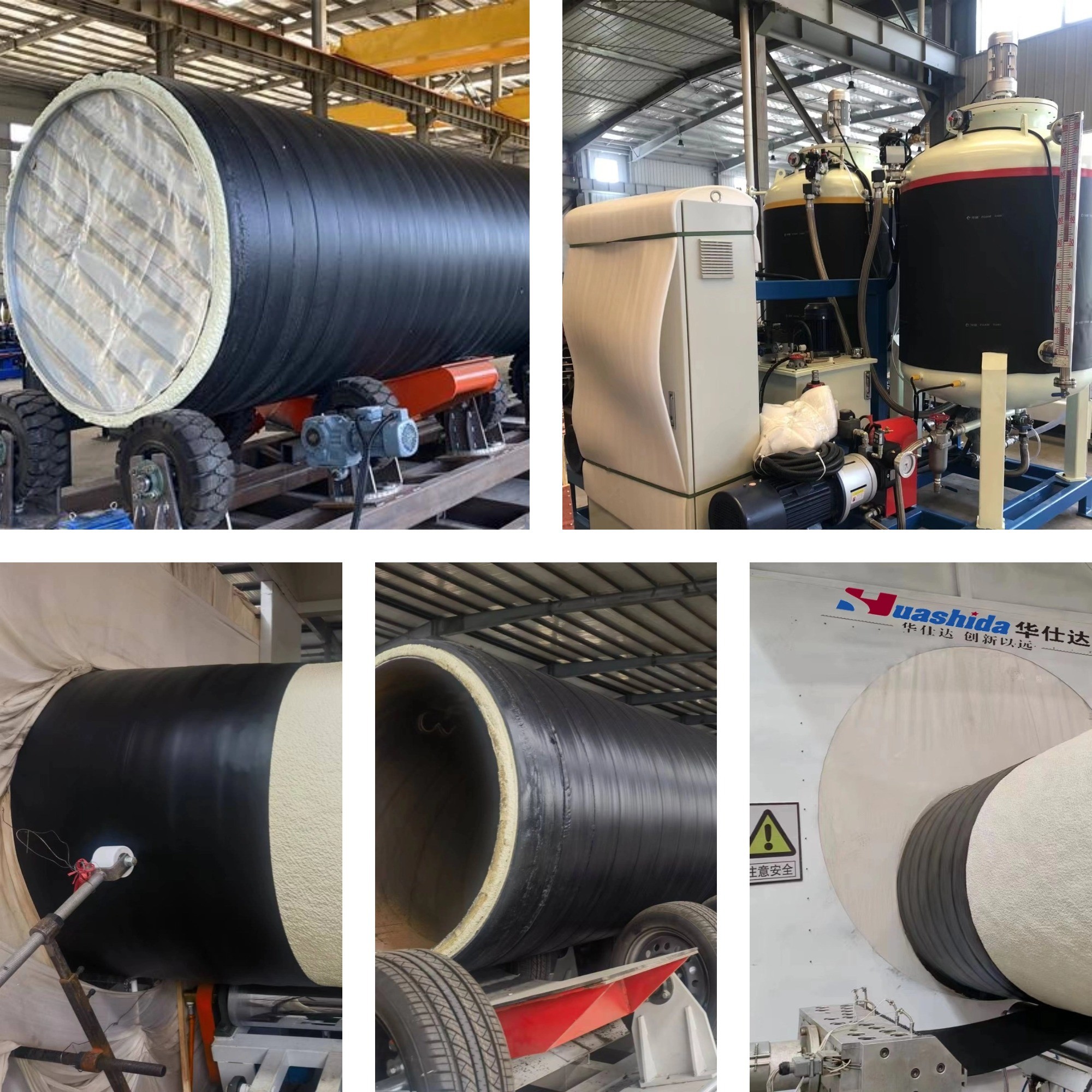 Fully Automated Polyurethane Foam Insulated Pipe Production Line With Polyethylene Wrapping