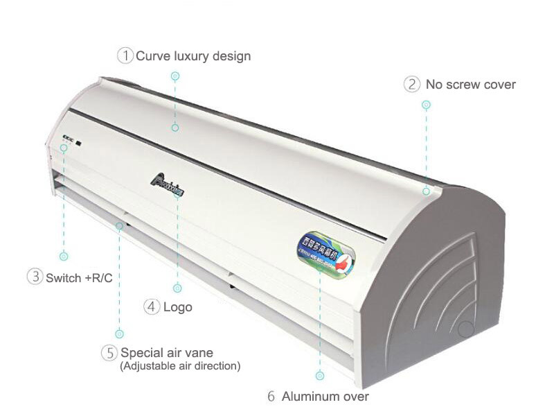 Aluminum Sand Blasting Commercial Door Air Curtain , Modern Decoration For Door Entrance And Exit