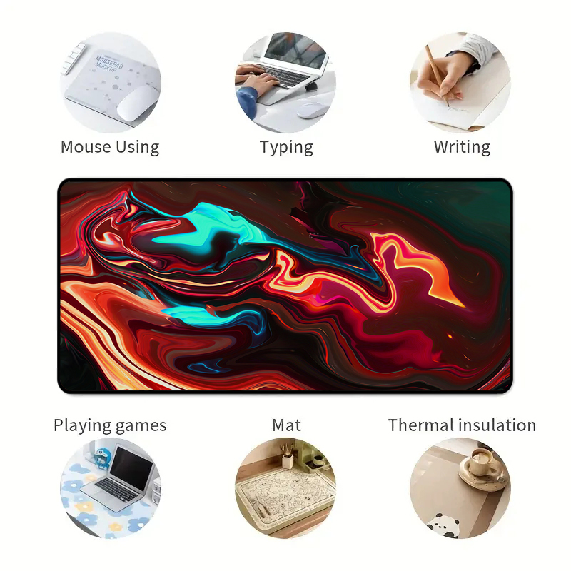 Stock Custom Sublimation Logo XL XXL Large Computer Keyboard Liquid Deskpads Deskmats Rubber Mouse Game Mats Desk Pad Gaming Mousepad