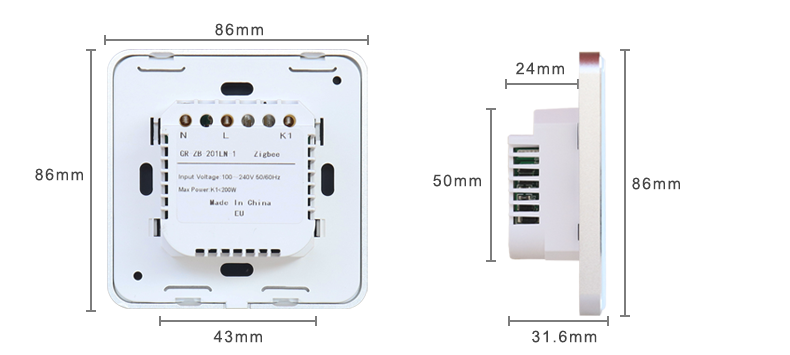 WiFi 240V 2 Gang Tuya Smart Switch With Google Alexa Voice Control