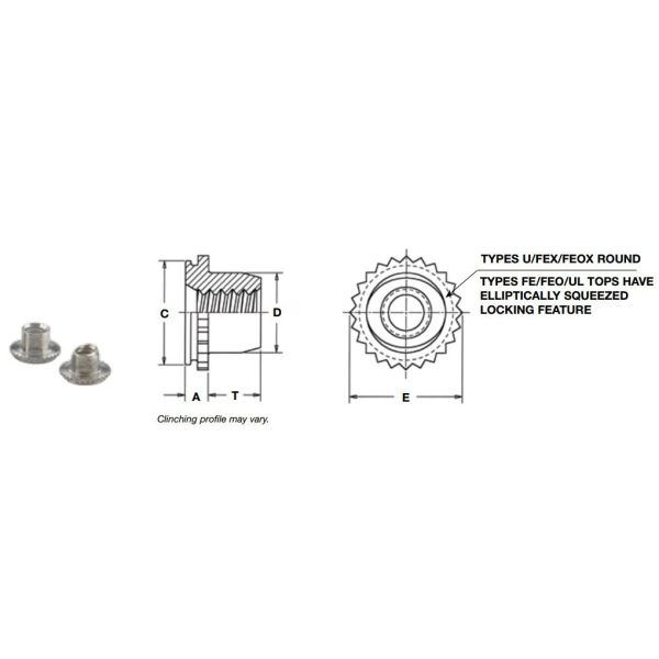 Self Clinching Miniature Self Locking Nuts For Sheet Metal M2 M3 M4 M5 M6