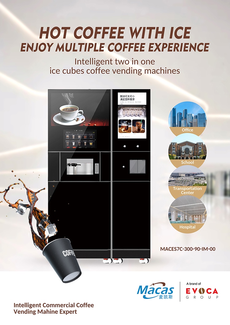 Fully Automatic Floor Standing Coffee Machine With Ice Maker For Office Spaces