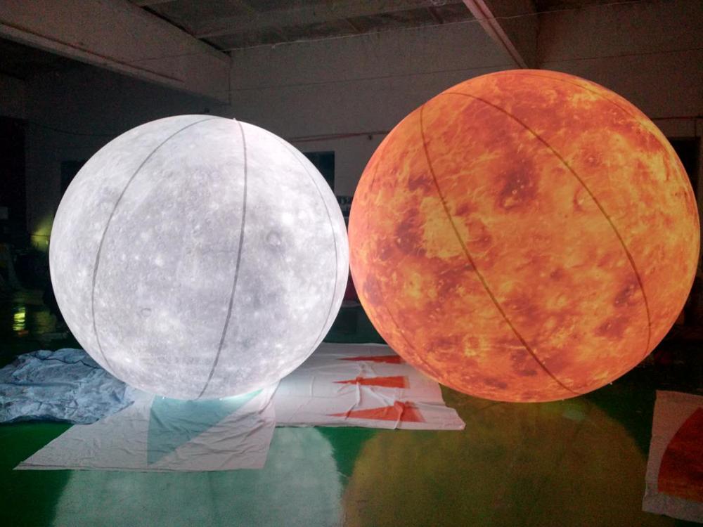 Custom Logo Large Advertising Inflatable Model Led Light Inflatable Moon Balloon for Decoration