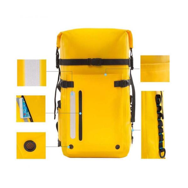 1.4kg Waterproof Roll Top Backpack , 30L Waterproof Backpack For Kayaking