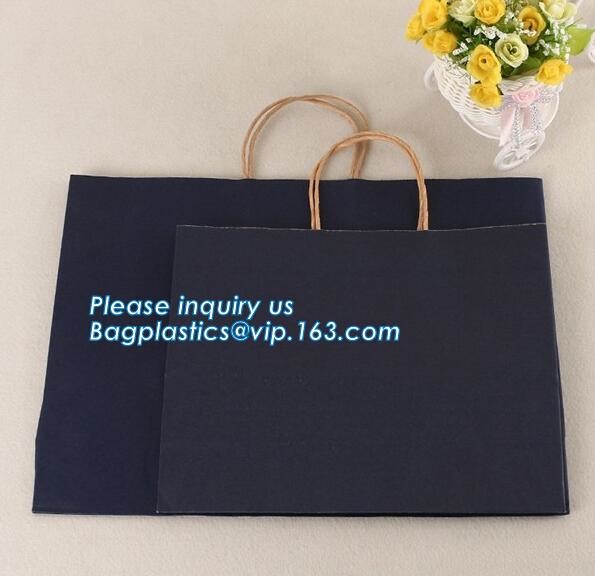 Fashion Custom Printing Luxury Gift Shopping Carrier Paper Bag With Your Own Logo Print,strong twisted handle black leat