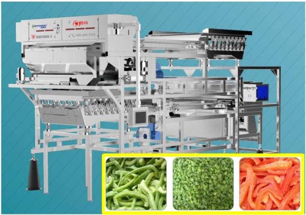 Quality Soft Landing Frozen Chili Sorting Machine / Granules Color Sorter Lower Damage for sale