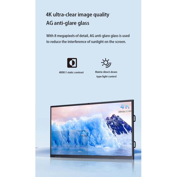 Hot Selling 4K 65 75 85 98 110 Inch Android Touch Screen Multi-language Lcd Smart Board Interact Board Interactive Whiteboard
