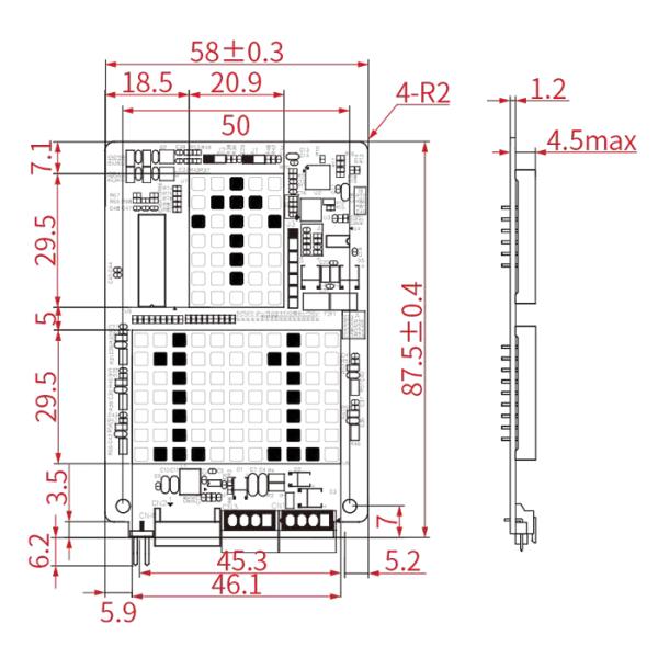 3.5" Elevator LCD Display With Orange / White / Red Dot Matrix